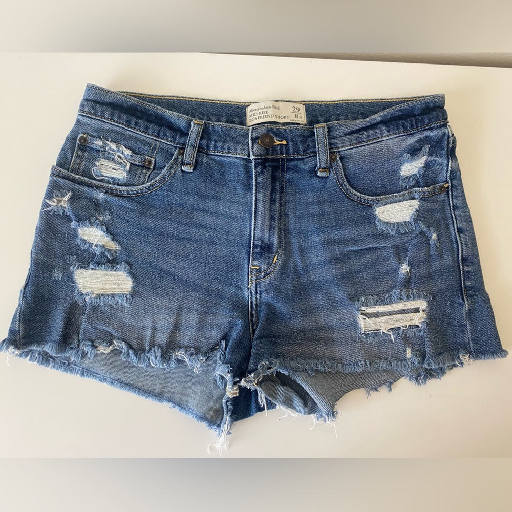 American Eagle Jean Shorts Size 8R Mid-Size Boyfriend Shorts